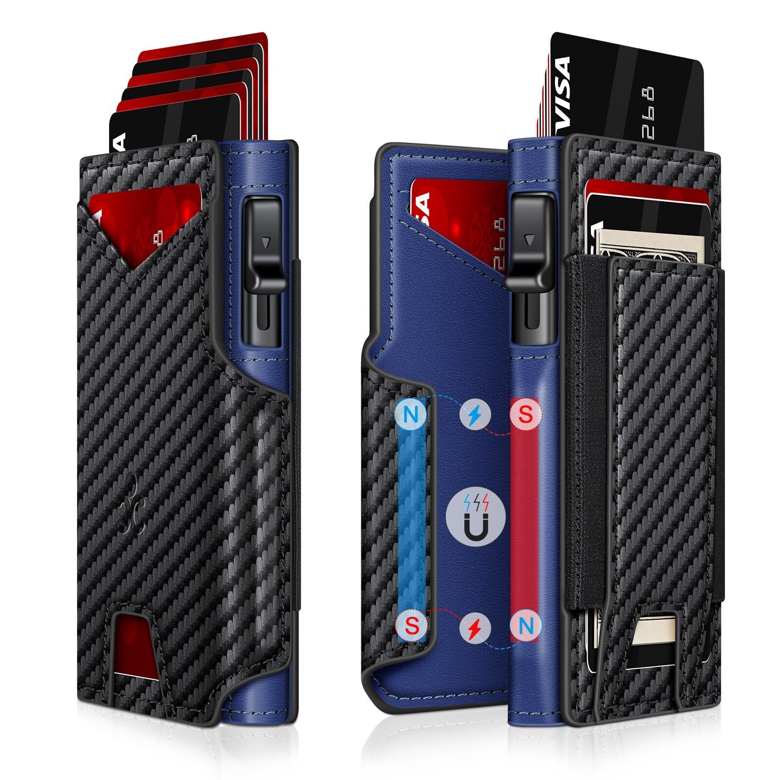5850 Wallet Wallet With Slim Pop Up Card Holder 9-13 Cards, Bifold